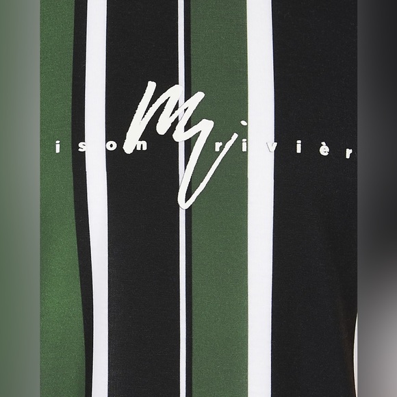 River Island Boys Multicolor Stripe 'Mini Rebel' Logo T-Shirt - Picture 3 of 3